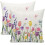Fodere per cuscini in lino 40x40 cm, set da 2, lavanda e tulipano 1