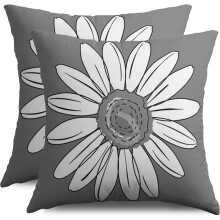 Szürke és fehér százszorszép párnahuzatok 45x45 cm-es szett, 2 db-os szett