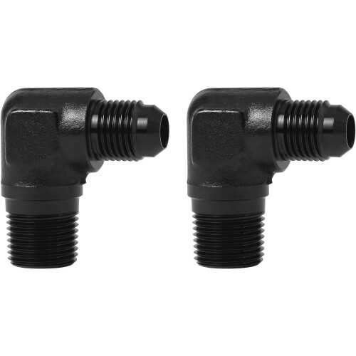 AN6 auf 3/8" NPT90 Winkelstück, Aluminium, 2 Stück