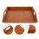 Bandeja retangular de madeira para servir, 32 x 25,8 x 3 cm 1