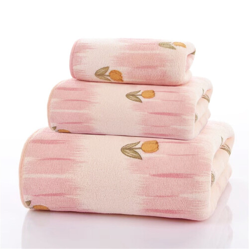 Ensemble de serviettes en velours corail – Douces, absorbantes et à séchage rapide