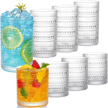 Set di bicchieri vintage Hobnail8 pezzi - 12 once e 10 once