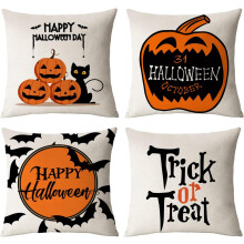 Housses de coussin Halloween 45 x 45 cm (18 x 18 pouces) - Lot de 4