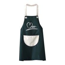 Avental de cozinha ajustável em PVC com bolsos grandes.