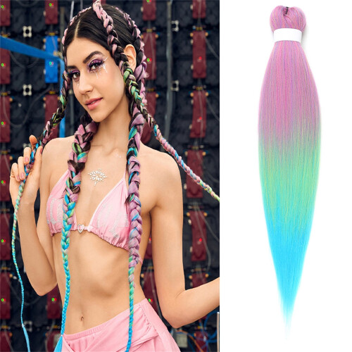 Cabelo sintético trançado pré-esticado de 66 cm (26 polegadas). 1