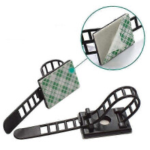 Soporte de cables ajustable negro, 100 clips para cables, bridas ajustables para cables, clips autoadhesivos para cables 3M, abrazaderas para cables