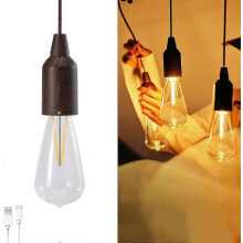 Kronleuchter für den Innen  und Außenbereich, USB Ladefunktion, 1200 mAh Akku, LED Zugschalter, Nachttischlampe