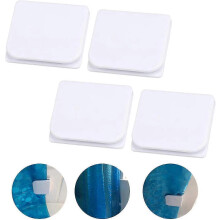 Shower Curtain Clips, 4 Pieces White Self Adhesive Shower Liner Splash Guard Windshield Protective Clips Bathroom Accessories