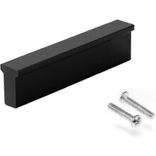 Keukengrepen, matzwarte aluminium lade- en kastdeurgrepen, gatenafstand 96 mm, inclusief schroeven, 2 stuks