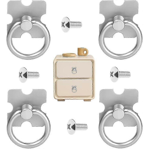 4pcs Drawer Pulls and Rings Vintage Drawer Knobs Pulls Antique Decorative Cabinet Door Knobs Alloy Pulls