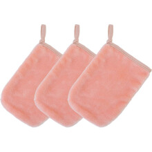 Premium Mikrofasertücher zur Make up Entfernung – Gesichtspflege – Weich/Hypoallergen/Chemikalienfrei (13 x 18 cm, 3 Handschuhe, Rosa)