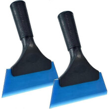 (Blue) 2-Pack Silicone Scraper, Rubber Scraper compatible with Car Window/Car Sticker/Glass/Mirror/Shower Installation