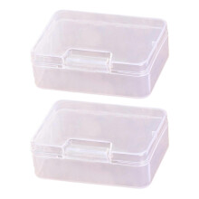 2pcs Small Clear Plastic Storage Containers Portable Plastic Beads Storage Solution With Edges compatible with Everyday Use