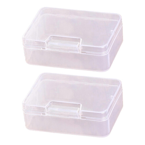2pcs Small Clear Plastic Storage Containers Portable Plastic Beads Storage Solution With Edges compatible with Everyday Use