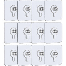 Lot de 12 crochets pour tableaux sans perçage - 5,5 cm, transparents et amovibles