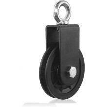 90-mm-Einzelrollenblock, drehbarer Rollenblock mit U-förmiger Halterung, drehbare Heberolle, kompatibel mit Drahtseilzug-Gewichtheber