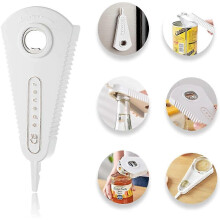 Witte 3-in-1 handmatige blikopener - Magnetisch, artritisvriendelijk ontwerp