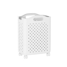 Cesto de ropa portátil multiusos con 4 ruedas, plegable, ideal para organizar la ropa y compatible con una organización eficiente del hogar.