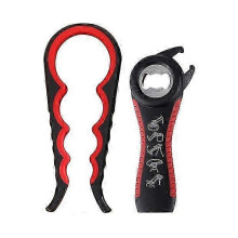 Bottle Opener Set 2 Pieces. 4 and 5 Inch (Approx. 10.2 and 12.7 cm) 5 in 1 Multi-Function Non-Slip Can Lid Beer Bottle Opener Tool (2 Pieces)