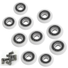 Vervangingswielen voor douchedeuren met een diameter van 19 mm, 8-delige set.