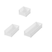 Caja de almacenamiento de plástico, caja para accesorios, blanca, juego de 3