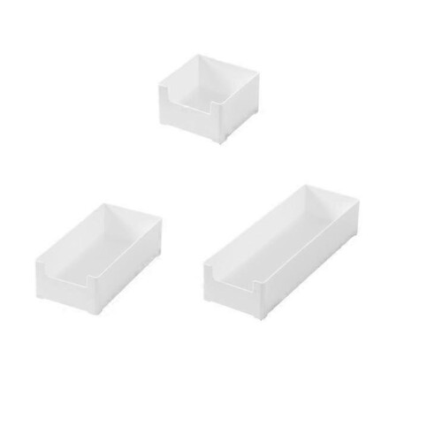 Plastic storage box, accessories storage box, white, set of 3