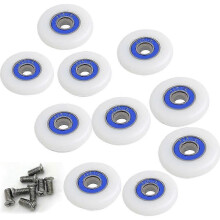 Set van 8 vervangingswielen, geschikt voor douchedeuren met een diameter van 29 mm.