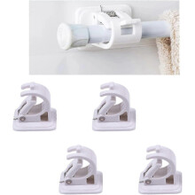 Self-adhesive curtain hooks, 4-piece no-drill curtain rod bracket, self-adhesive wall hooks, towel rod, wall bracket, no-drill fixing rod bracket