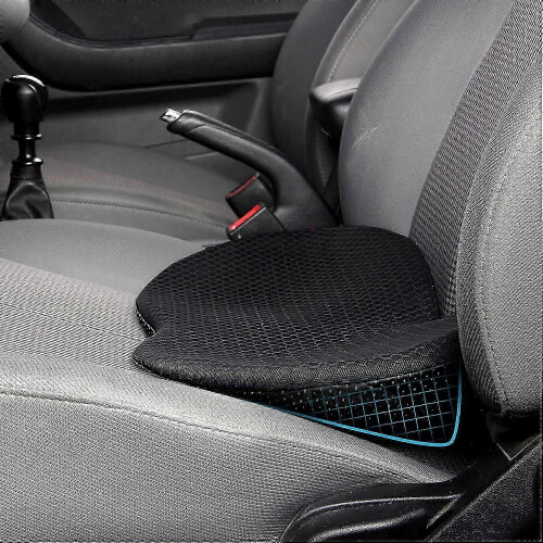 Memory Foam Car Seat Pad compatible with Sciatica & Back Pain Relief - Black