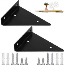 2pcs triangular metal bracket, triangular shelf bracket, floating shelf bracket, triangular fixed bracket with mounting accessories, p