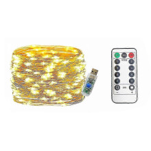 100-LED-USB-Weihnachtsbeleuchtung Fernbedienung, Warmweiß