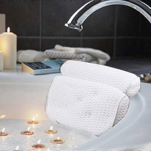 Bathroom Pillows Bath Spa Pillow 4D Air Mesh Technology and 7 Suction Cups Help Support Your Head
