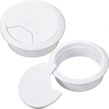 2 Stück Kabeldurchführungen, weiß, 60 mm, für Schreibtische, geeignet für Büro und Zuhause, weiß