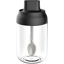 Honey jar with spoon sealed spice jar 250ml, black