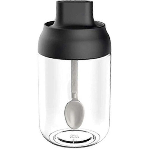 Honey jar with spoon sealed spice jar 250ml, black