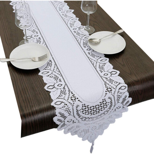 Polyester kanten tafelloper 33x180cm