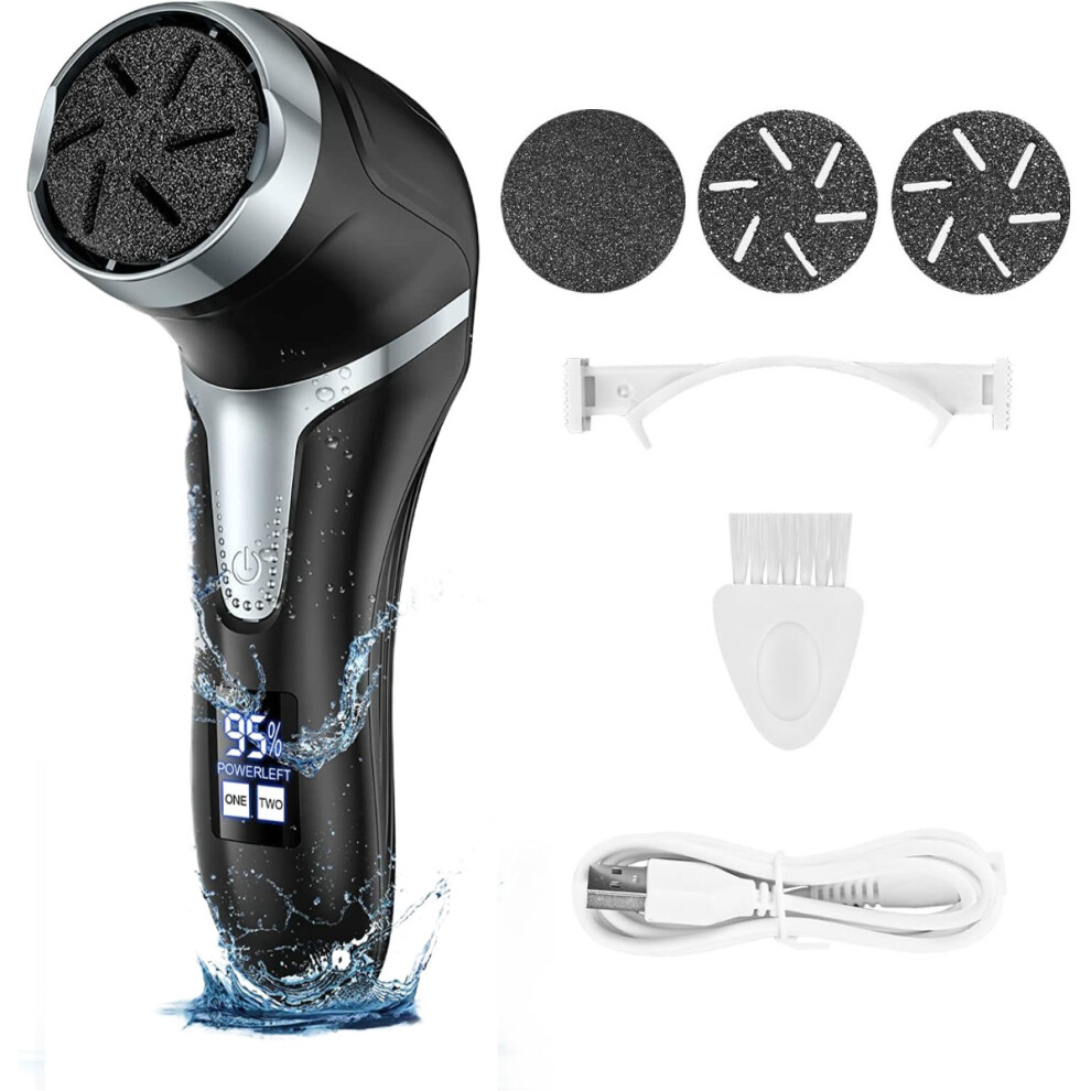 Inf Electric Vacuum Foot File Callus Remover - Usb Rechargeable Pedicure Tool For Smooth Feet Black