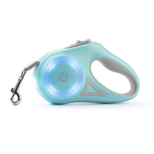 Retractable dog leash with light, dog or cat flashlight green