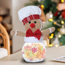 Lebkuchenmann-Bonbonglas, Mini-Weihnachtsdekoration aus Kunststoff