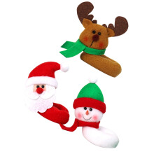 Conjunto de 3 Marcadores de Taça de Vinho com Papai Noel, Cores Sortidas