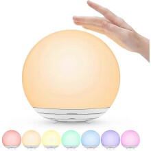 LED Nachtlicht, Kindernachtlicht, USB wiederaufladbare Schreibtischlampe, dimmbar, warmes Licht, 7 Farben, Touch Steuerung, 0,5/1 Stunden Timer