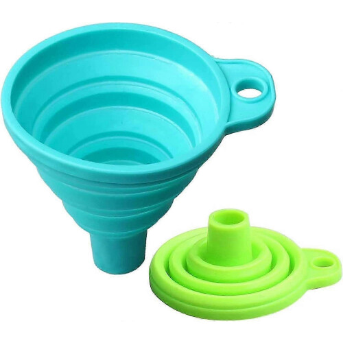 2-piece foldable funnel, foldable silicone gel hopper compatible with home kitchen
