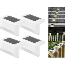 4er Pack Solar Terrassenleuchten, LED Solar Stufenleuchten, wasserdicht, isolierend, kompatibel mit Außentreppen und Zäunen, warmbraunes Licht