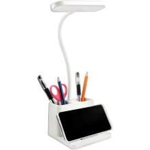 5W LED Desk Lamp, 3 Light Modes and 3 Adjustable Brightness, USB Rechargeable Kids Desk Lamp, Flexible Gooseneck, with Pen Holder and Phone Holder