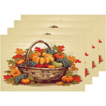 Ensemble de 4 sets de table en lin et toile de jute, 30 x 45 cm