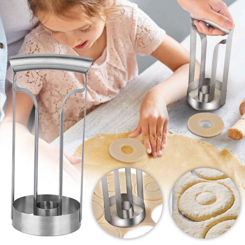 Donutform i rustfrit stål med non-stick belægning