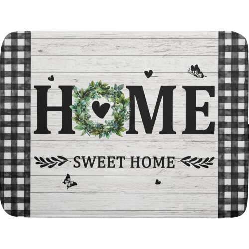 Μαύρο & Λευκό Πατάκι Στεγνώματος Πιάτων Buffalo Plaid 16x18in