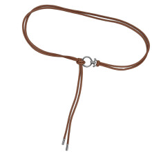 Easy Adjust Knot Closure Waist Girdle Retro PU Leather-Camel