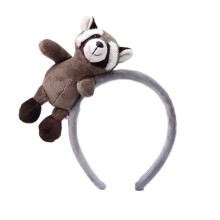 Kids Animal Themed Headdress Soft Stretchy Headwear-Gray