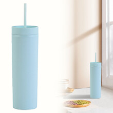 Gobelet isotherme en plastique à double paroi de 473 ml (16 oz) avec couvercle